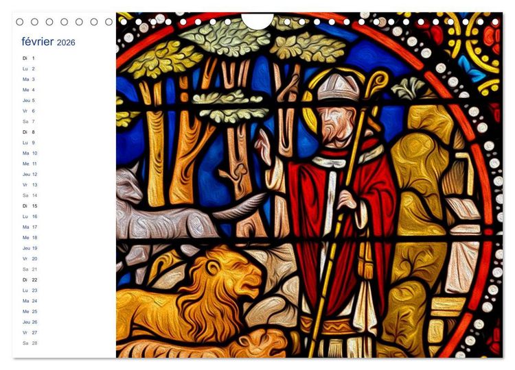 Produktbild: LES VITRAUX (Calendrier mural 2026 DIN A4 vertical), CALVENDO calendrier mensuel