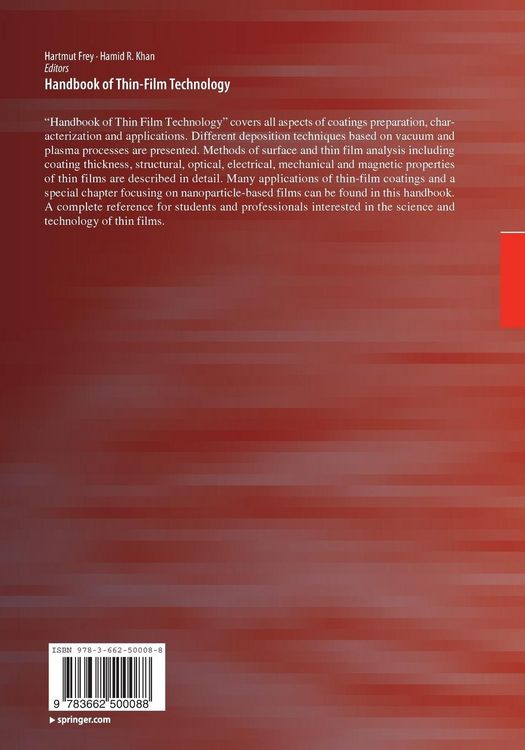 Produktbild: Handbook of Thin Film Technology