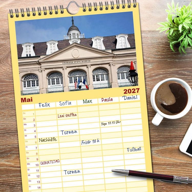 Produktbild: Familienplaner 2027 - So sch&ouml;n ist New Orleans mit 5 Spalten (Wandkalender, 21 x 45 cm) CALVENDO