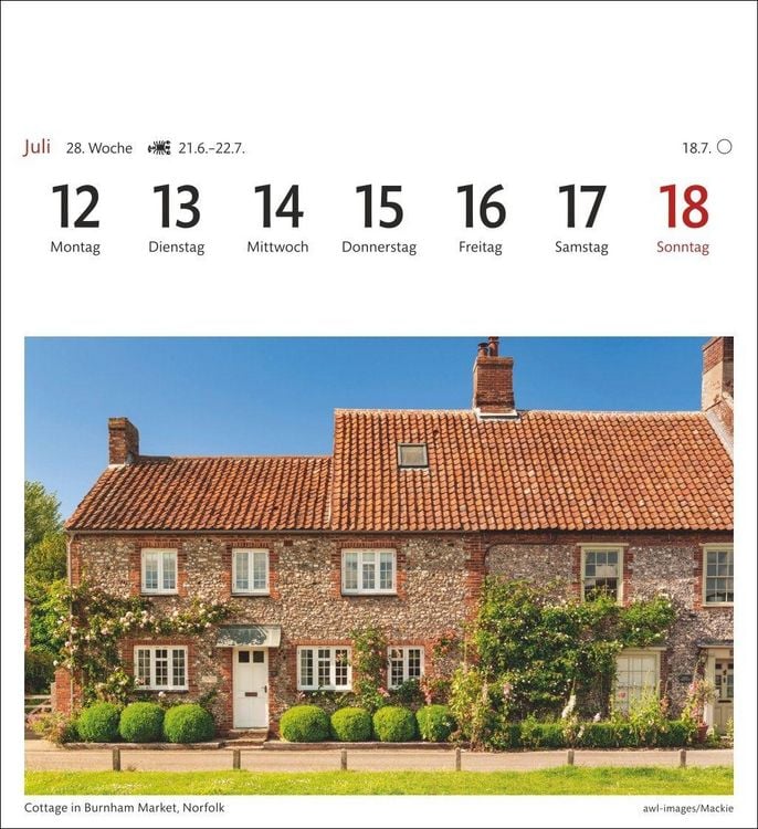Produktbild: England Sehnsuchtskalender 2027 - Wochenkalender mit 53 Postkarten