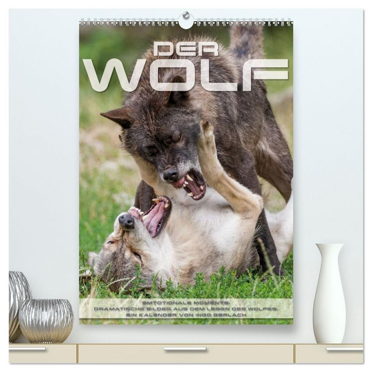 Produktbild: Emotionale Momente: Der Wolf. (hochwertiger Premium Wandkalender 2026 DIN A2 hoch), Kunstdruck in Hochglanz