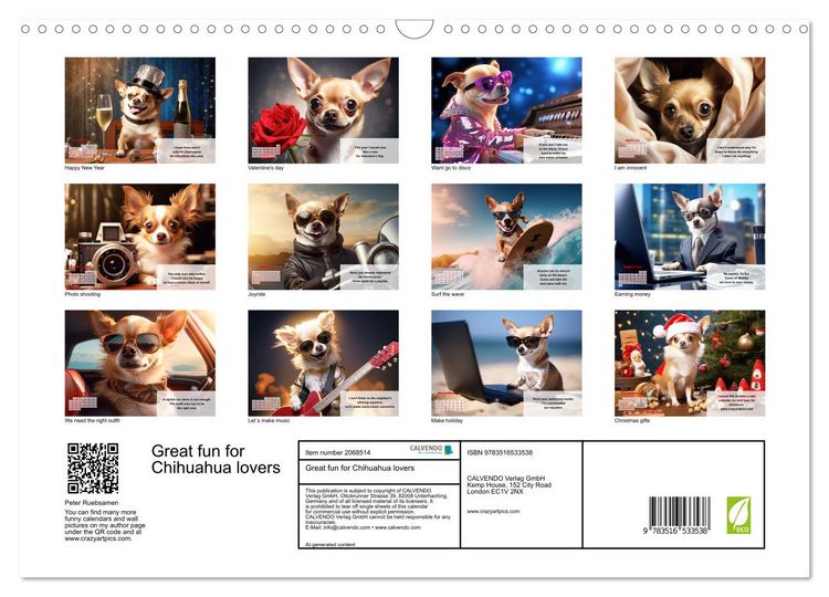 Produktbild: Great fun for Chihuahua lovers (Wall Calendar 2026 DIN A3 landscape), CALVENDO 12 Month Wall Calendar