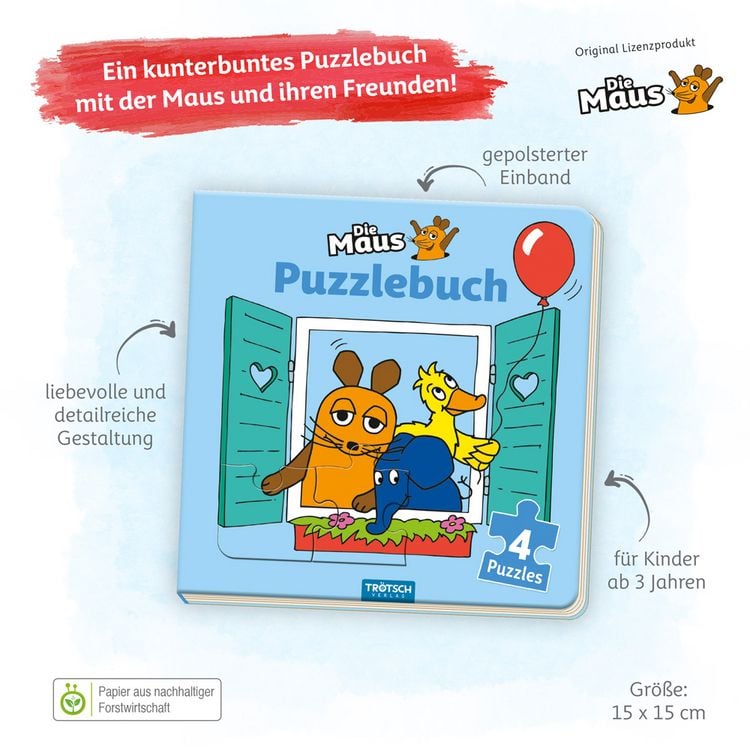 Produktbild: Tr&ouml;tsch Die Maus Puzzlebuch