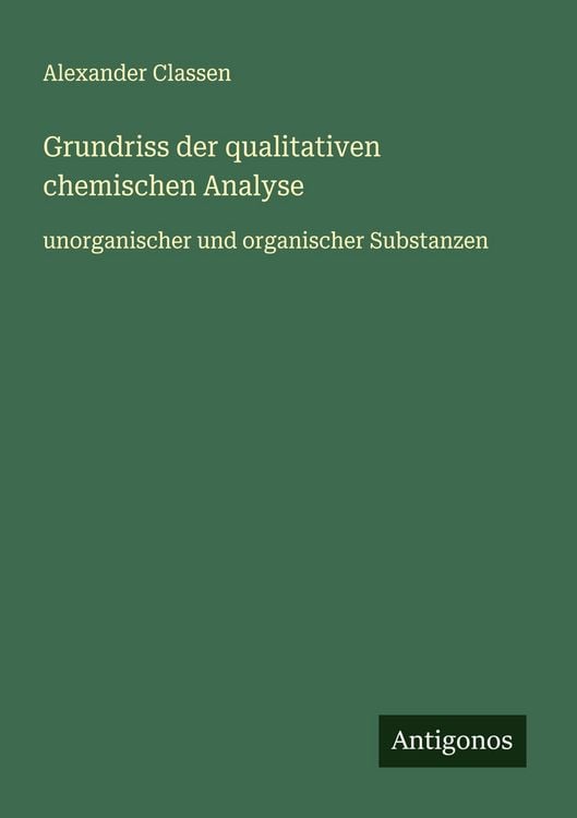 Produktbild: Grundriss der qualitativen chemischen Analyse