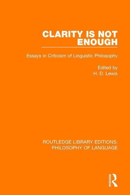Produktbild: Clarity Is Not Enough