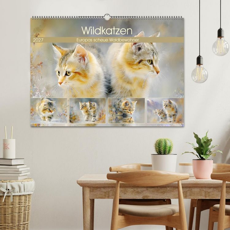 Produktbild: Wildkatzen. Europas scheue Waldbewohner (Wandkalender 2027 DIN A2 quer), CALVENDO Monatskalender