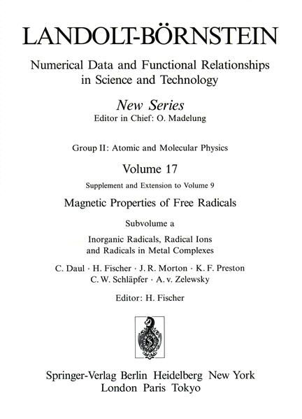 Produktbild: Inorganic Radicals, Radical Ions and Radicals in Metal Complexes / Anorganische Radikale, Radikalionen und Radikale in Metallkomplexen