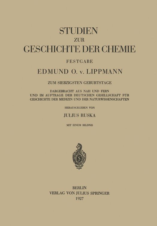Produktbild: Studien zur Geschichte der Chemie Festgabe