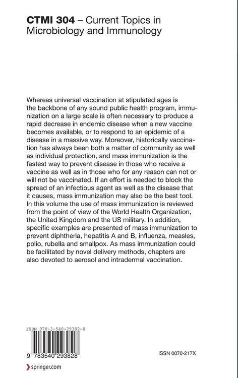 Produktbild: Mass Vaccination: Global Aspects - Progress and Obstacles