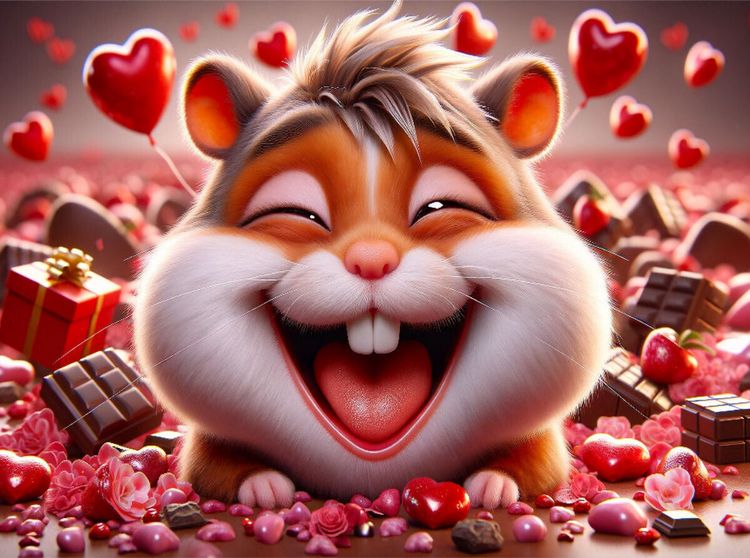 Produktbild: CALVENDO Puzzle Verspielte Hamsterliebe im Reich der S&uuml;&szlig;igkeiten | 2000 Teile Lege-Gr&ouml;&szlig;e 90x67cm Foto-Puzzle f&uuml;r gl&uuml;ckliche Stunden