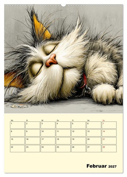 Produktbild: Schr&auml;ge Charaktere. Eigenwillige Katzen-Cartoons (Wandkalender 2027 DIN A2 hoch), CALVENDO Monatskalender