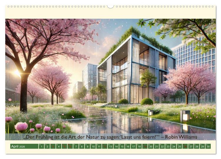 Produktbild: Architektur und Natur im Rhythmus der Jahreszeiten (Wandkalender 2026 DIN A2 quer), CALVENDO Monatskalender