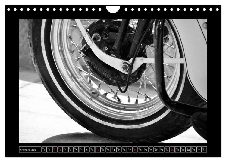 Produktbild: Harley Davidson WLA 750 in Schwarzweiss (Wandkalender 2026 DIN A4 quer), CALVENDO Monatskalender