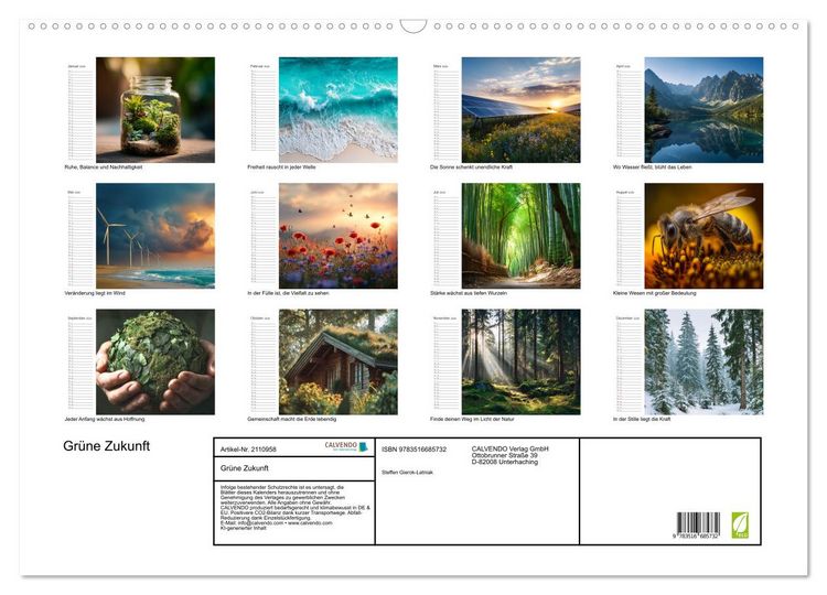 Produktbild: Gr&uuml;ne Zukunft (Wandkalender 2026 DIN A2 quer), CALVENDO Monatskalender