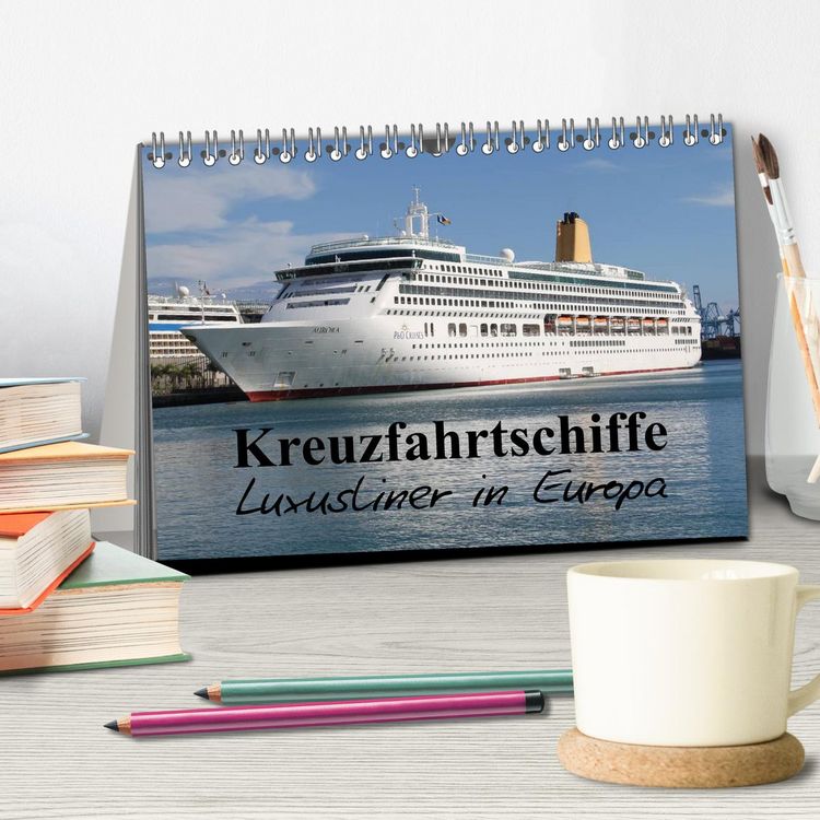 Produktbild: Kreuzfahrtschiffe in Europa (Tischkalender 2026 DIN A5 quer), CALVENDO Monatskalender