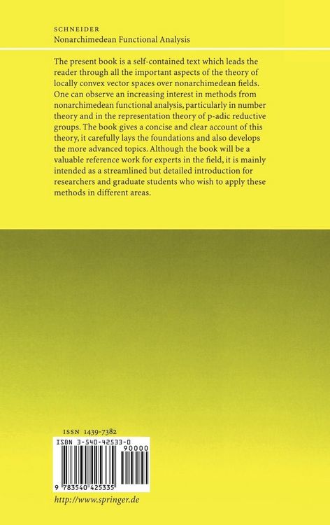 Produktbild: Nonarchimedean Functional Analysis