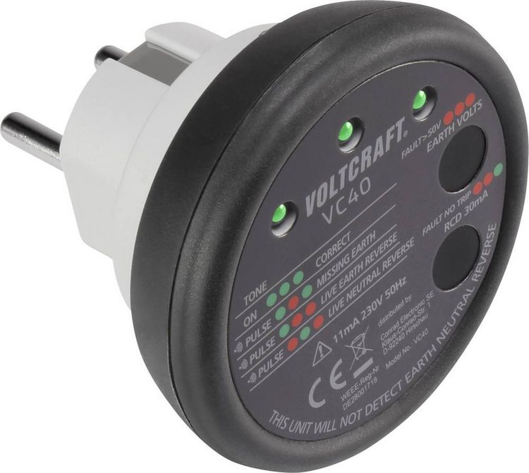 Produktbild: VOLTCRAFT VC40 Steckdosentester CAT II 300V