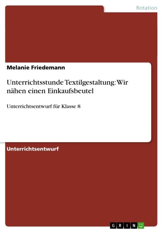 Produktbild: Unterrichtsstunde Textilgestaltung: Wir n&auml;hen einen Einkaufsbeutel