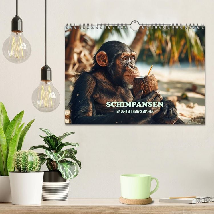 Produktbild: Schimpansen - Ein Jahr mit Menschenaffen. (Wandkalender 2026 DIN A4 quer), CALVENDO Monatskalender
