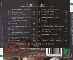Produktbild: A Due Leuti,Masterpieces for Renaissance Lute Duo