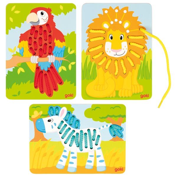Produktbild: F&auml;delspiel Papagei, L&ouml;we, Zebra