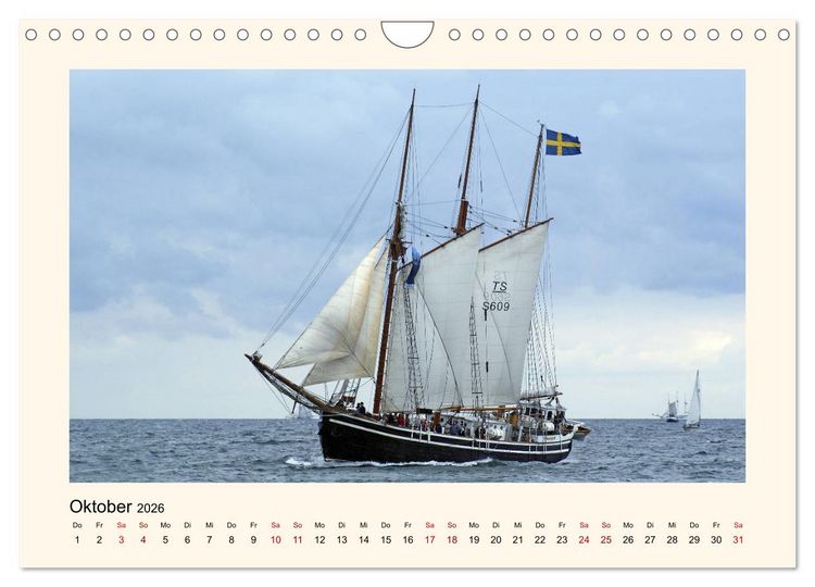 Produktbild: Unter vollen Segeln Traditionssegler auf der Ostsee (Wandkalender 2026 DIN A4 quer), CALVENDO Monatskalender