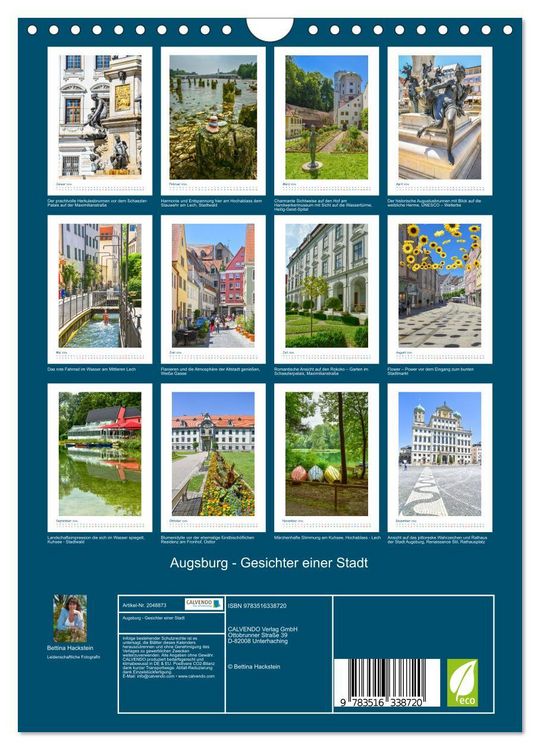 Produktbild: Augsburg - Gesichter einer Stadt (Wandkalender 2026 DIN A4 hoch), CALVENDO Monatskalender