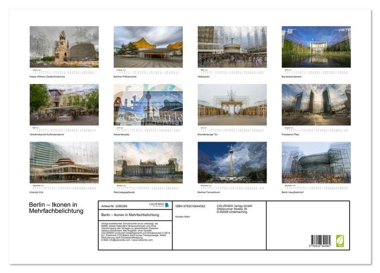 Produktbild: Berlin &ndash; Ikonen in Mehrfachbelichtung (Wandkalender 2026 DIN A2 quer), CALVENDO Monatskalender