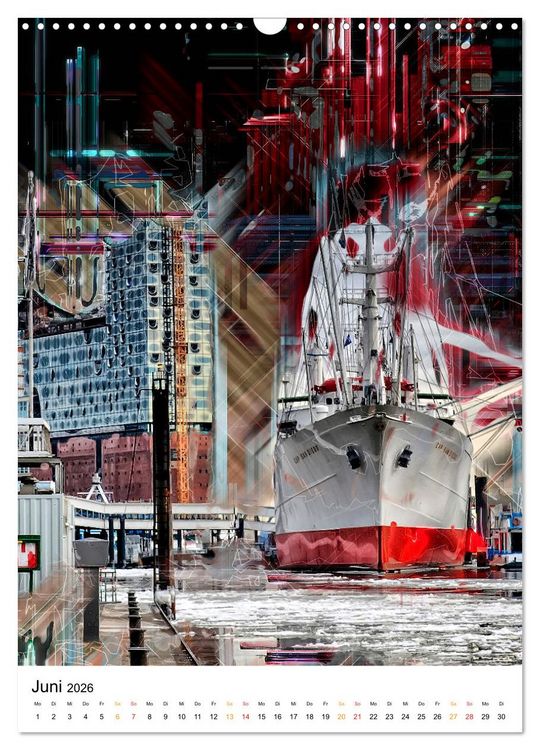 Produktbild: Hamburg bunte Stadt (Wandkalender 2026 DIN A3 hoch), CALVENDO Monatskalender