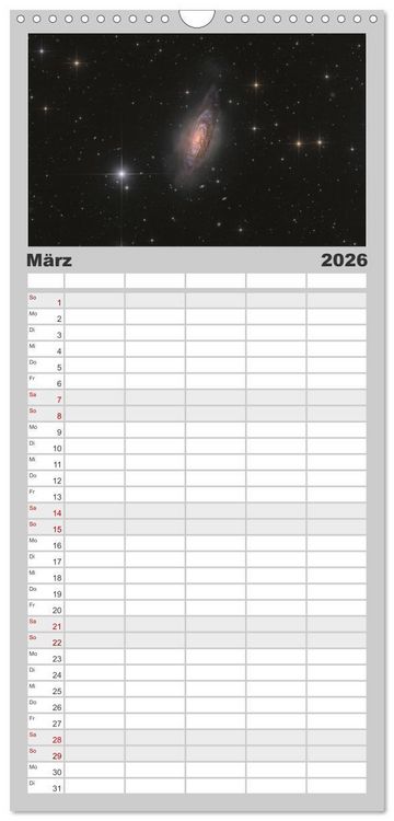 Produktbild: Familienplaner 2026 - Deep-Sky Fotografie mit 5 Spalten (Wandkalender, 21 x 45 cm) CALVENDO