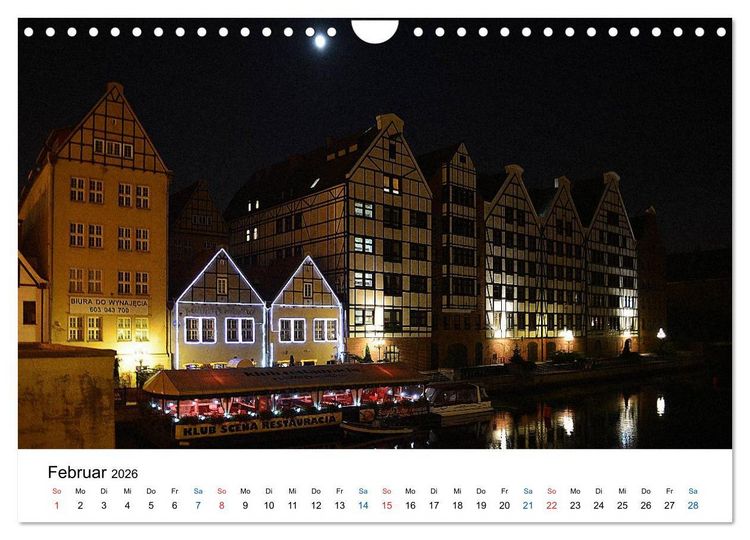 Produktbild: Das alte Danzig - Ein Stadtbummel am Abend (Wandkalender 2026 DIN A4 quer), CALVENDO Monatskalender