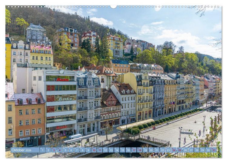 Produktbild: Karlovy Vary - Stadt der heilenden Quellen (Wandkalender 2026 DIN A2 quer), CALVENDO Monatskalender