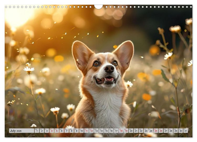 Produktbild: Corgis in Bloom (Wall Calendar 2026 DIN A3 landscape), CALVENDO 12 Month Wall Calendar