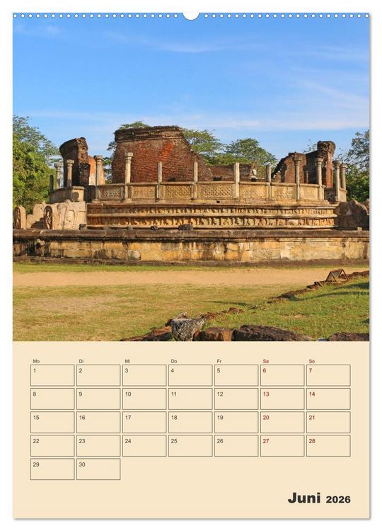 Produktbild: Sri Lanka - Terminplaner (Wandkalender 2026 DIN A2 hoch), CALVENDO Monatskalender