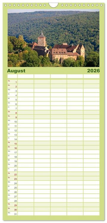 Produktbild: Familienplaner 2026 - Burgen in Deutschland mit 5 Spalten (Wandkalender, 21 x 45 cm) CALVENDO