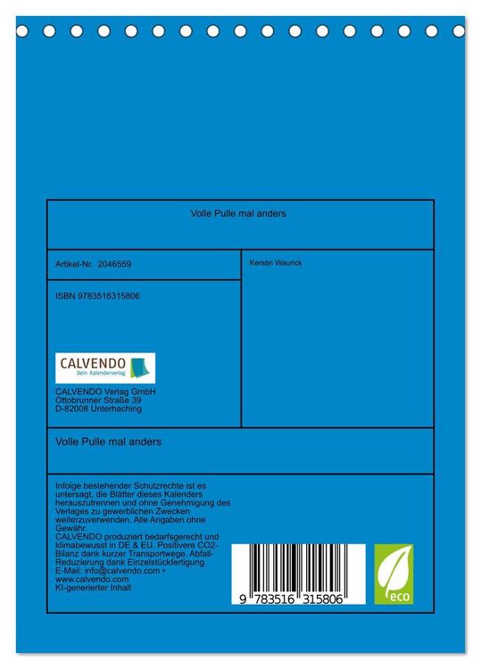 Produktbild: Volle Pulle mal anders (Tischkalender 2026 DIN A5 hoch), CALVENDO Monatskalender
