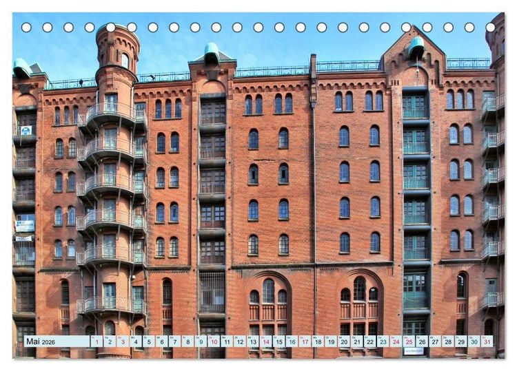Produktbild: Hamburg - Ein Tag in der Speicherstadt (Tischkalender 2026 DIN A5 quer), CALVENDO Monatskalender
