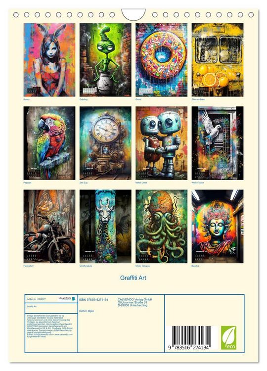 Produktbild: Graffiti Art (Wandkalender 2026 DIN A4 hoch), CALVENDO Monatskalender