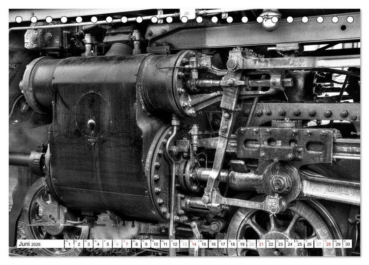 Produktbild: Unter Dampf - Eisenbahnromantik in schwarz-wei&szlig; (Tischkalender 2026 DIN A5 quer), CALVENDO Monatskalender