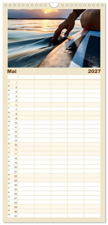 Produktbild: Familienplaner 2027 - Im Fluss der Zeit &ndash; SUP-Momente zum Durchatmen mit 5 Spalten (Wandkalender, 21 x 45 cm) CALVENDO
