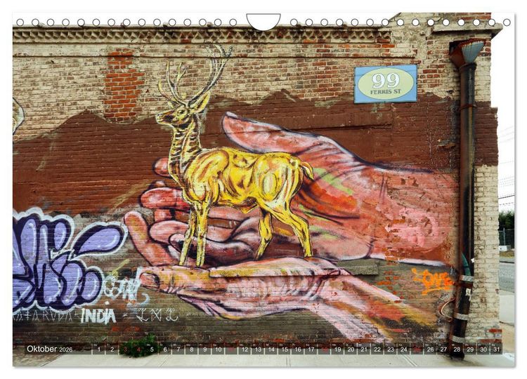 Produktbild: Stra&szlig;enkunst in New York - Graffiti und Murals (Wandkalender 2026 DIN A4 quer), CALVENDO Monatskalender