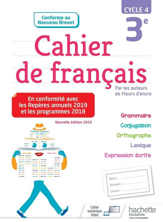 Produktbild: Cahier de fran&ccedil;ais 3e, cycle 4 : nouveau brevet