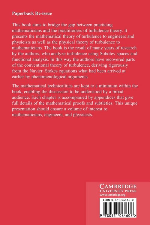 Produktbild: Navier-Stokes Equations and Turbulence