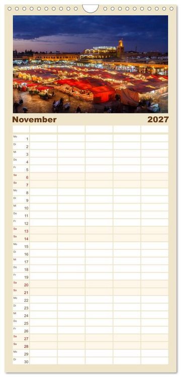 Produktbild: Familienplaner 2027 - Marokko: Marrakesch, Atlas, Sahara, F&egrave;s mit 5 Spalten (Wandkalender, 21 x 45 cm) CALVENDO
