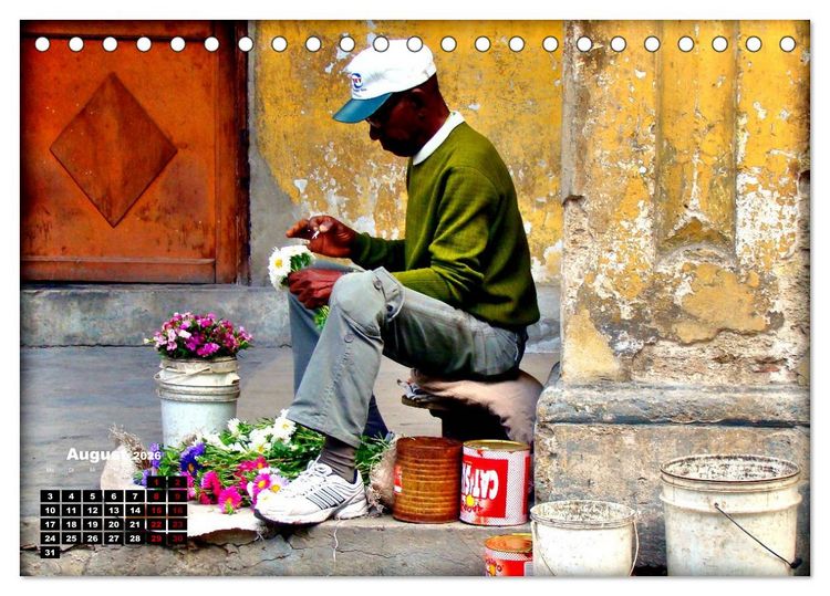 Produktbild: Bl&uuml;hendes Havanna - Blumenh&auml;ndler in der kubanischen Hauptstadt (Tischkalender 2026 DIN A5 quer), CALVENDO Monatskalender