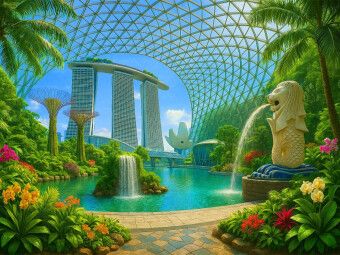Produktbild: CALVENDO Puzzle Singapur - Malaysia - verschiedene Sehensw&uuml;rdigkeiten kombiniert | 1000 Teile Lege-Gr&ouml;&szlig;e 64x48cm Foto-Puzzle f&uuml;r gl&uuml;ckliche Stunden