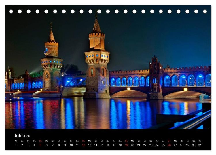 Produktbild: Berlin bei Nacht (Tischkalender 2026 DIN A5 quer), CALVENDO Monatskalender