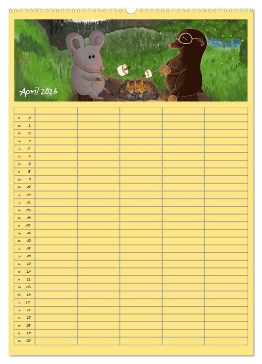 Produktbild: Mats Maus und seine Freunde (Wandkalender 2026 DIN A2 hoch), CALVENDO Monatskalender