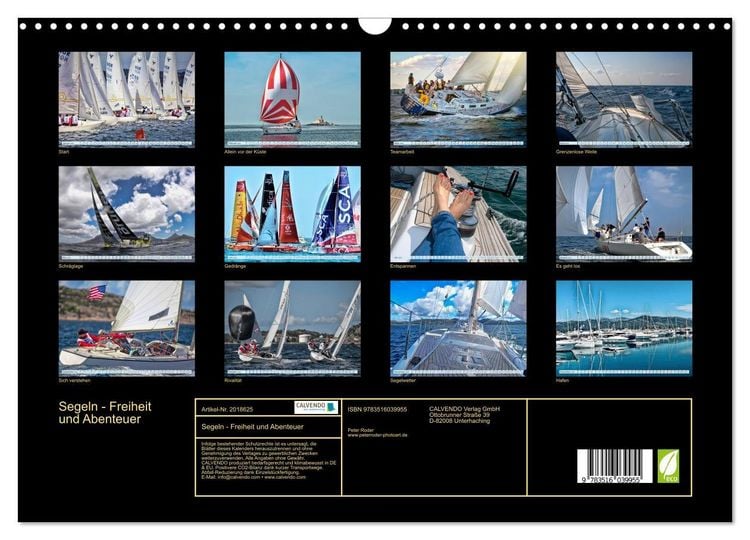 Produktbild: Segeln - Freiheit und Abenteuer (Wandkalender 2026 DIN A3 quer), CALVENDO Monatskalender