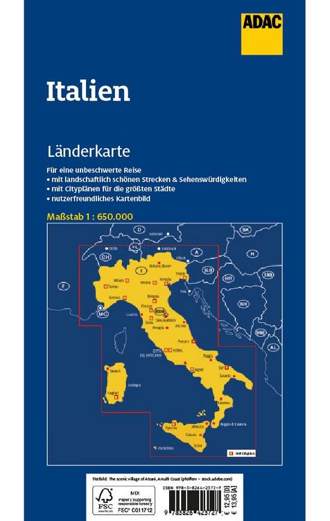 Produktbild: ADAC L&auml;nderkarte Italien 1:650.000
